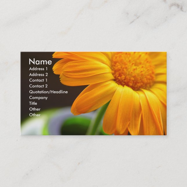 Orange Flower Business Card (Front)