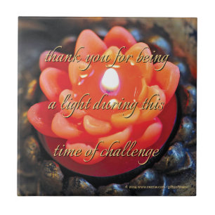 Orange Flower Candle, for caregiver - Ceramic Tile