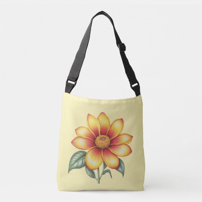 Orange Flower Crossbody Bag (Front)