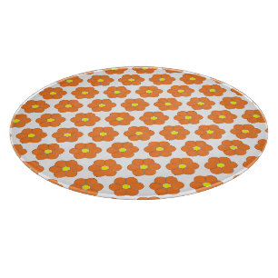 Orange Flower Design Cutting Board