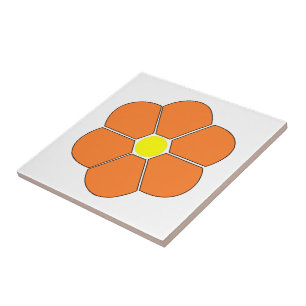 Orange Flower Design Tile