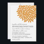Orange Flower Design Wedding Invitations<br><div class="desc">Stylish wedding invitations.</div>