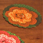 Orange Flower Designer Crochet Print Reusable
