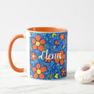 Orange Flower In Water Mug