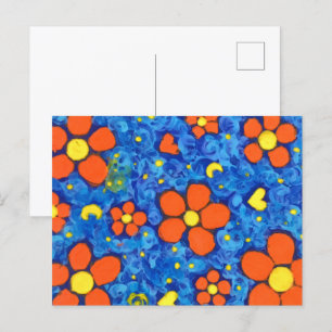 Orange Flower In Water Postcard