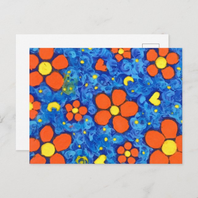 Orange Flower In Water     Postcard (Front/Back)