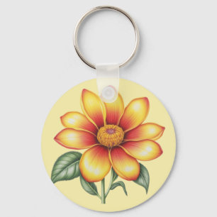 Orange Flower Key Ring