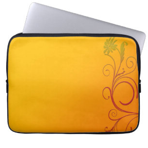 Orange Flower Laptop Sleeve