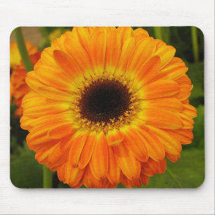Orange Flower Mouse Pad