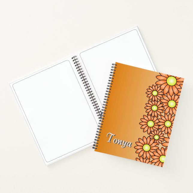  Orange Flower Notebook - Office, School, Artist  (Inside)