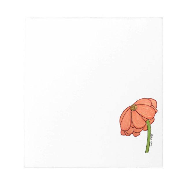 Orange Flower Notepad (Front)