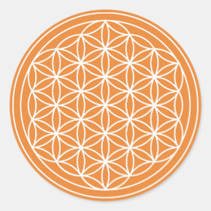 Orange Flower of Life Sticker