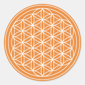 Orange Flower of Life Sticker
