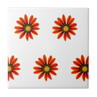 Orange Flower Pattern Tile