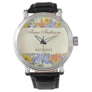 ORANGE FLOWER PATTERN WATCH