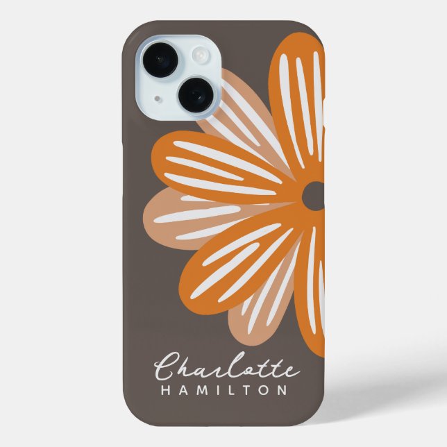 Orange Flower Personalised Name Case-Mate iPhone Case (Back)