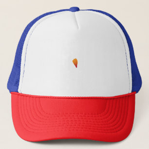 Orange flower petal with red interior lines. trucker hat