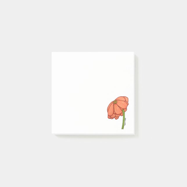 Orange Flower Post-it Notes (Front)