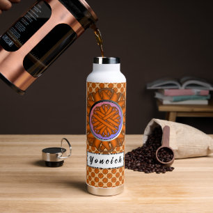 Orange Flower Ribbon by Kenneth Yoncich Water Bottle