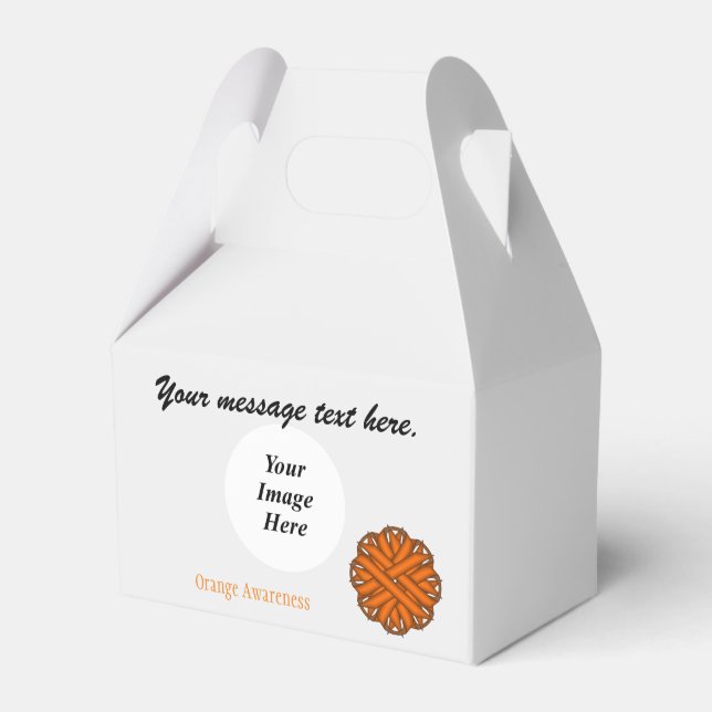 Orange Flower Ribbon Template by Kenneth Yoncich Favour Box (Front Side)