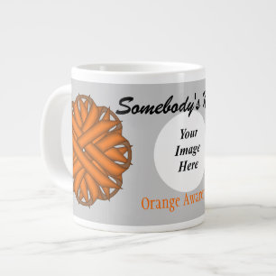 Orange Flower Ribbon Template by Kenneth Yoncich Large Coffee Mug