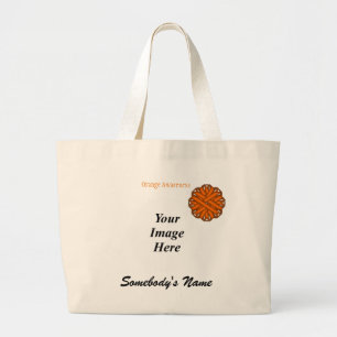 Orange Flower Ribbon Template by Kenneth Yoncich Large Tote Bag