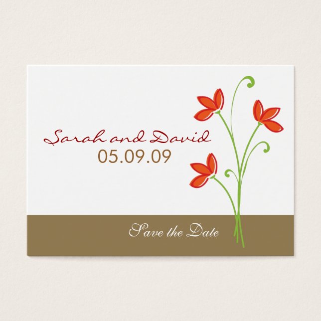Orange Flower Save The Date (Front)