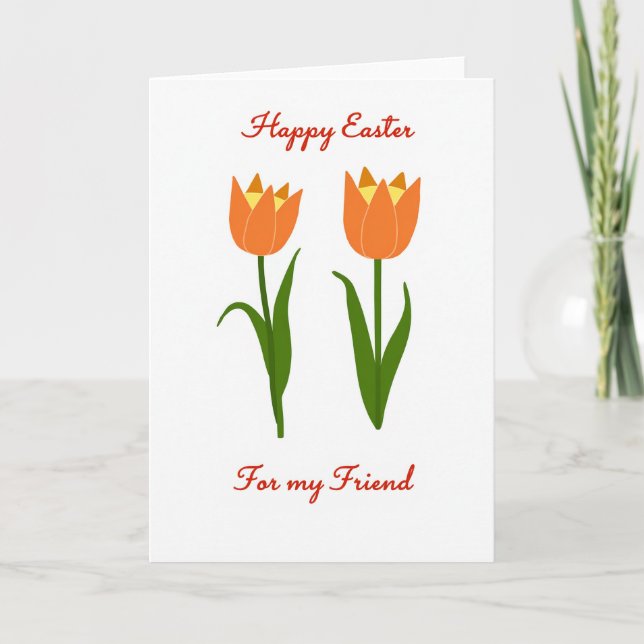 Orange Flower Spring Card (Front)