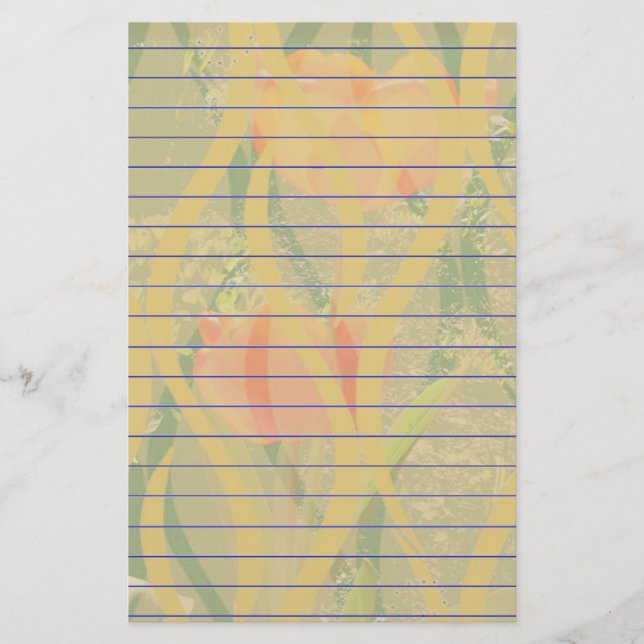 Orange Flower Stationery (Front)