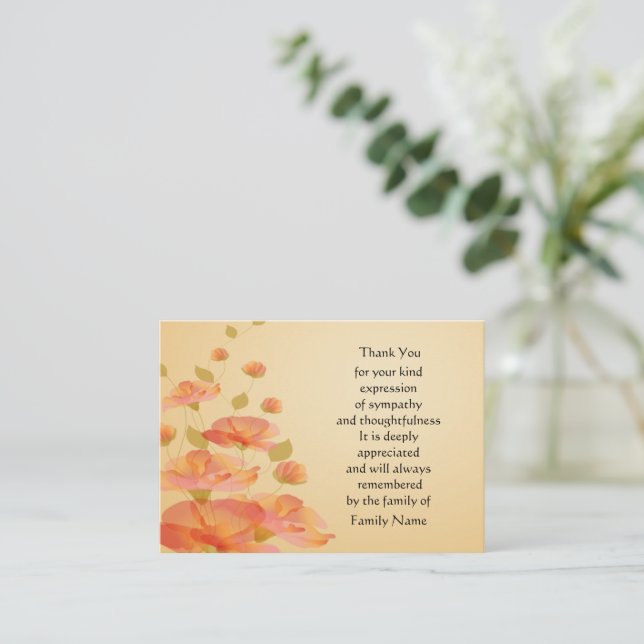 Orange Flower Thank You Card (Standing Front)