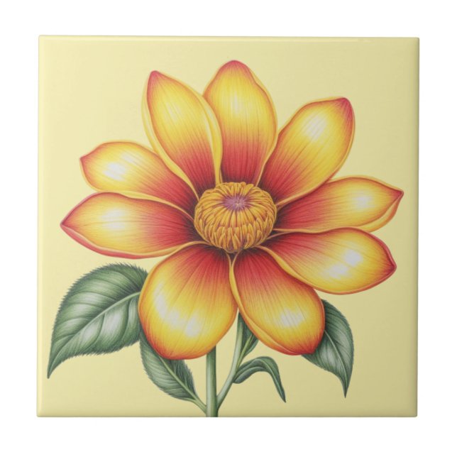 Orange Flower Tile (Front)