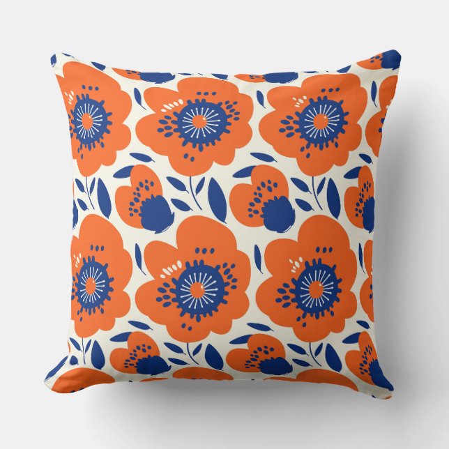 Orange Flowered Pillows (Front)