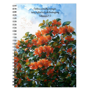 Orange Flowers Bible Verse Art Prayer Journal