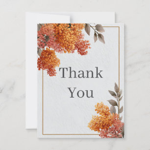Orange Flowers & Border Thank You Card
