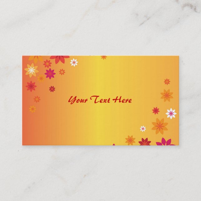 Orange Flowers Business Cards (Front)