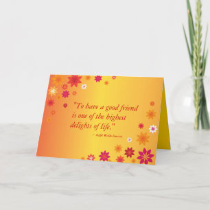 Orange Flowers Delightful Friend Valentine Card