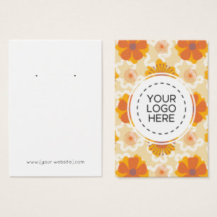 Orange Flowers Earring Display Card