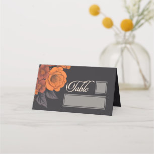 Orange Flowers Elegant table and name place Place Card