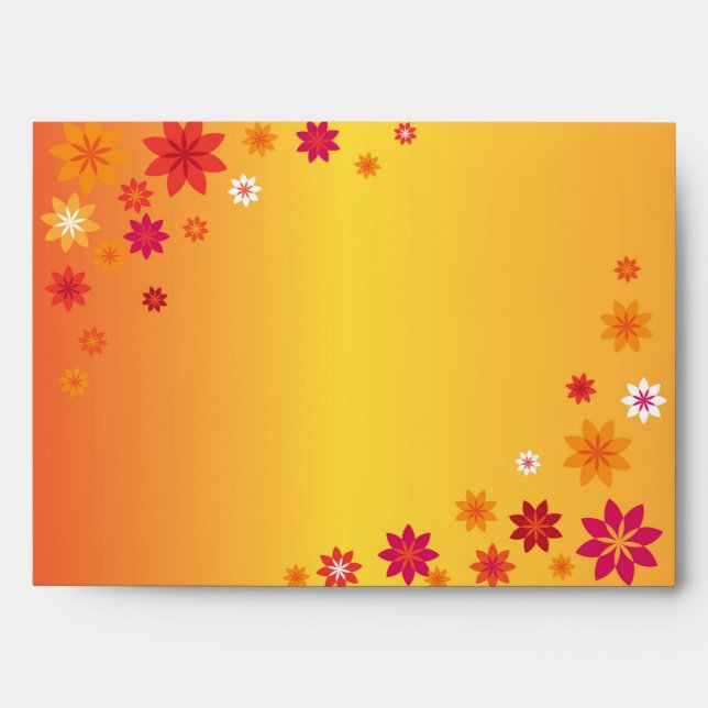 Orange Flowers Envelope (Front)