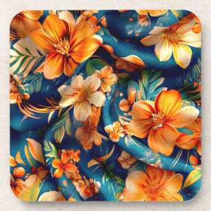 Orange Flowers Everywhere Coaster