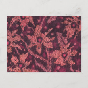 Orange flowers felt painting postcard