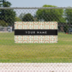 Orange Flowers, Floral Pattern, Boho, Your Name Banner