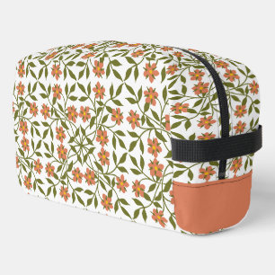 Orange Flowers, Floral Pattern, Greenery, Boho Dopp Kit
