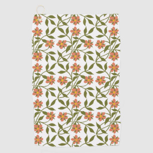 ORANGE FLOWERS GOLF TOWEL