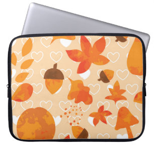 Orange Flowers: Hand Doodle Pattern. Laptop Sleeve