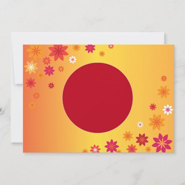 Orange Flowers Invitation (Front)