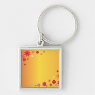 Orange Flowers Key Ring