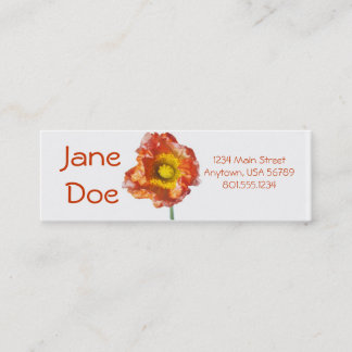 Orange Flowers Mini Business Card
