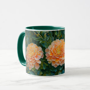 Orange Flowers Mum Garden Art Mug Cup