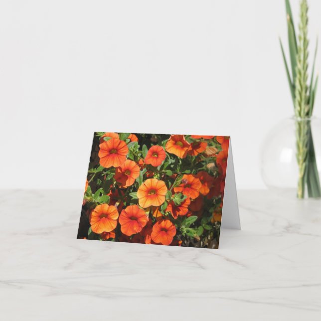 Orange Flowers Note Card (Front)
